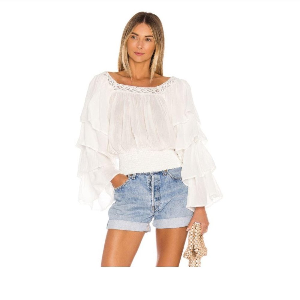 NWT JEN’S PIRATE BOOTY La Pluma Top in White, Sz S - Picture 5 of 7